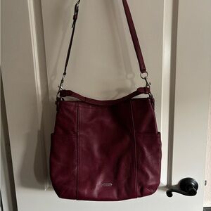 Coach Burgundy Leather Shoulder Bag